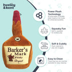 Power Plush Squeaky Dog Toy, Barker'S Mark, Large | Built in Squeaker & Crinkle, Reinforced Mesh Lining, Machine Washable, Soft for Puppies, Seniors & Light Chewers
