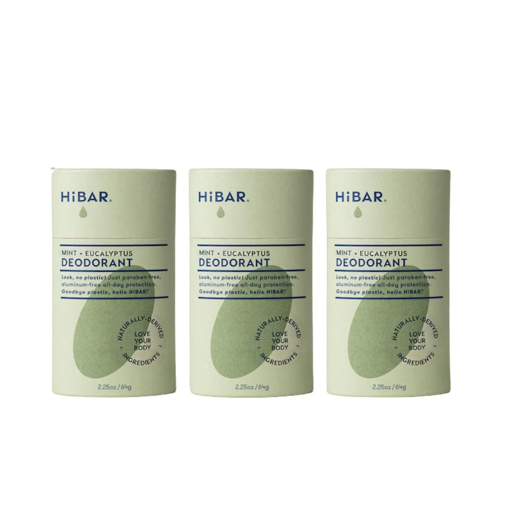 - Eucalyptus & Mint Plastic Free Deodorant - Natural Deodorant - All-Day Protection - with Sunflower Seed Wax, Rice Bran & Shea Butter - Plastic, Paraben & Aluminum-Free - Vegan - 3 Pack