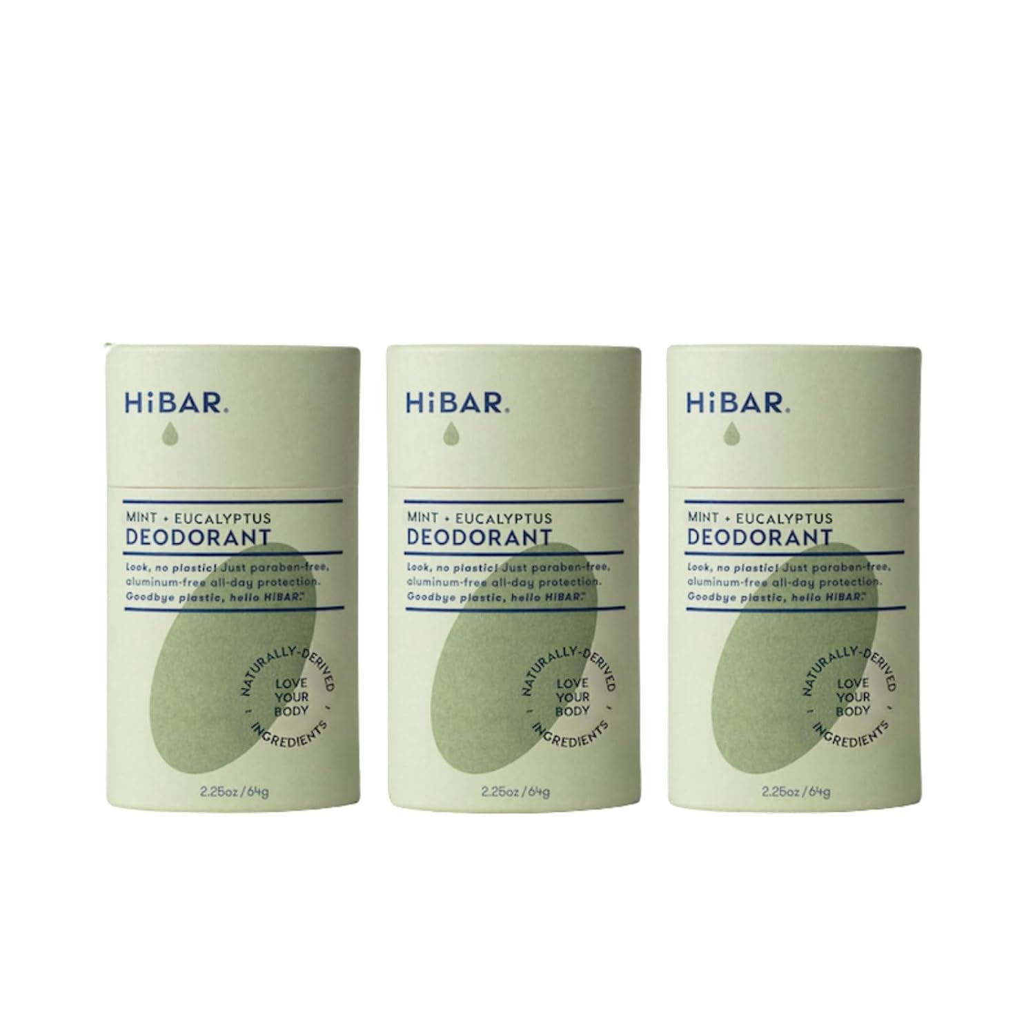 - Eucalyptus & Mint Plastic Free Deodorant - Natural Deodorant - All-Day Protection - with Sunflower Seed Wax, Rice Bran & Shea Butter - Plastic, Paraben & Aluminum-Free - Vegan - 3 Pack