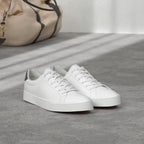Mens White Tennis Shoes PU Leather Sneakers for Men | Water Resistant,Slip Resistant,Easy Clean,Easy Match,Soft