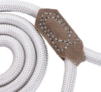 Dog Leash with Genuine Leather Connection/Handle, 4/5/6 FT | Rope Leash, Heavy Duty 360° Swivel Metal Clasp, for Small Medium & Large Dogs