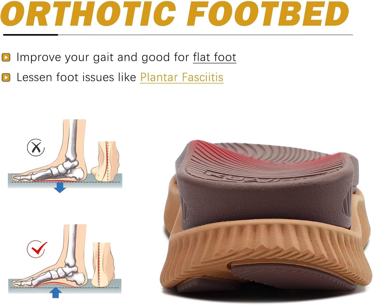 Womens Orthopedic Walking Sandals Ladies Recovery Sport Thick Athletic Cushion Outdoor Hiking Water Sandles Adjustable Strap Sandals with Comfortable Plantar Fasciitis Arch Support