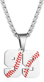 Inspiration Baseball Jersey Number Necklace Stainless Steel Charms Number Pendant for Men Women