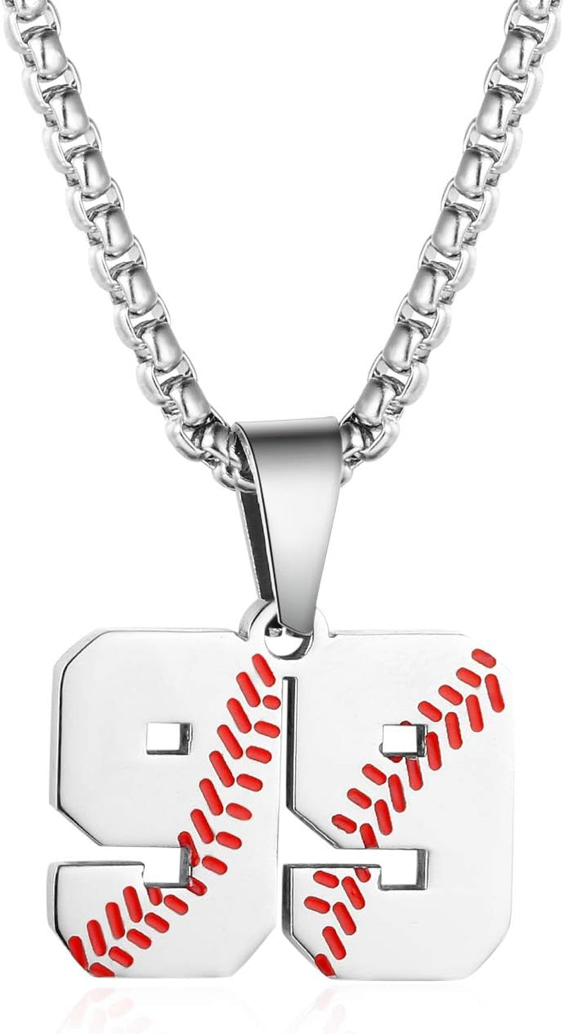 Inspiration Baseball Jersey Number Necklace Stainless Steel Charms Number Pendant for Men Women