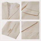 Linen Boys Suit Beach Wedding Suit Summer Slim Fit 2 Pieces Kids Light Weight Linen Suit Jacket Vest Pant White