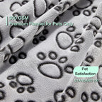 Premium Soft Dog Couch Blanket, with Flannel Cute Paw Print, 30 * 70 Inches, Cat Blanket Puppy Supplies Dog Products Stuff Essentials, Gray