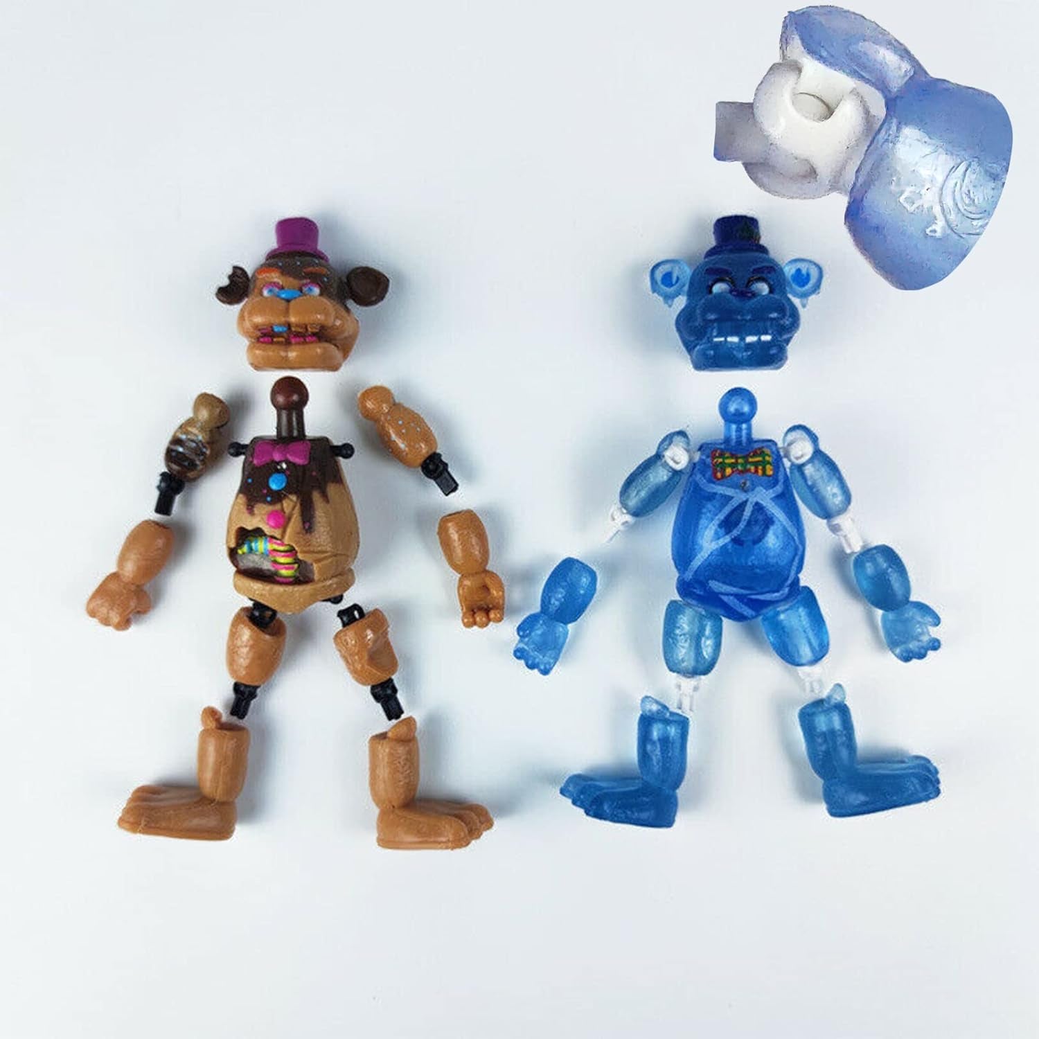 Inspired by Five Nights at Freddys | Chocolate | Freddy'S Action Figures Toys (FNAF) Set of 6 Pcs [Rockstar & Chocolate Freddy, Bonnie, Chica, Easter, Freddy Frostbear]