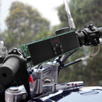 Motorcycle Bluetooth Speakers Waterproof with LED Light | Waterproof UTV Audio System with FM Radio, USB MP3 Player, AUX Input, and Compact Handlebar Mount Design.