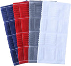 Kitchen Dish Cloths for Washing Dishes, Cotton Dish Rags for Drying Cleaning, Pack of 8 Dishcloths (Red, 12X12 Inches)