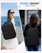 Large Black Travel Backpack Carry on Flight Approved Mochila De Viaje Personal Item Backpack for Airlines Frontier Airlines Personal Item Bag Large Backpacks for Travel Backpacks for Men Women