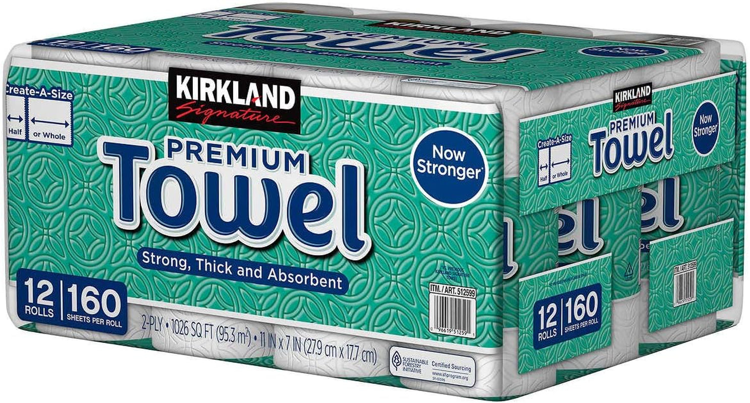 Premium Big Roll Paper Towels 12-Roll, 160 Sheets per Roll