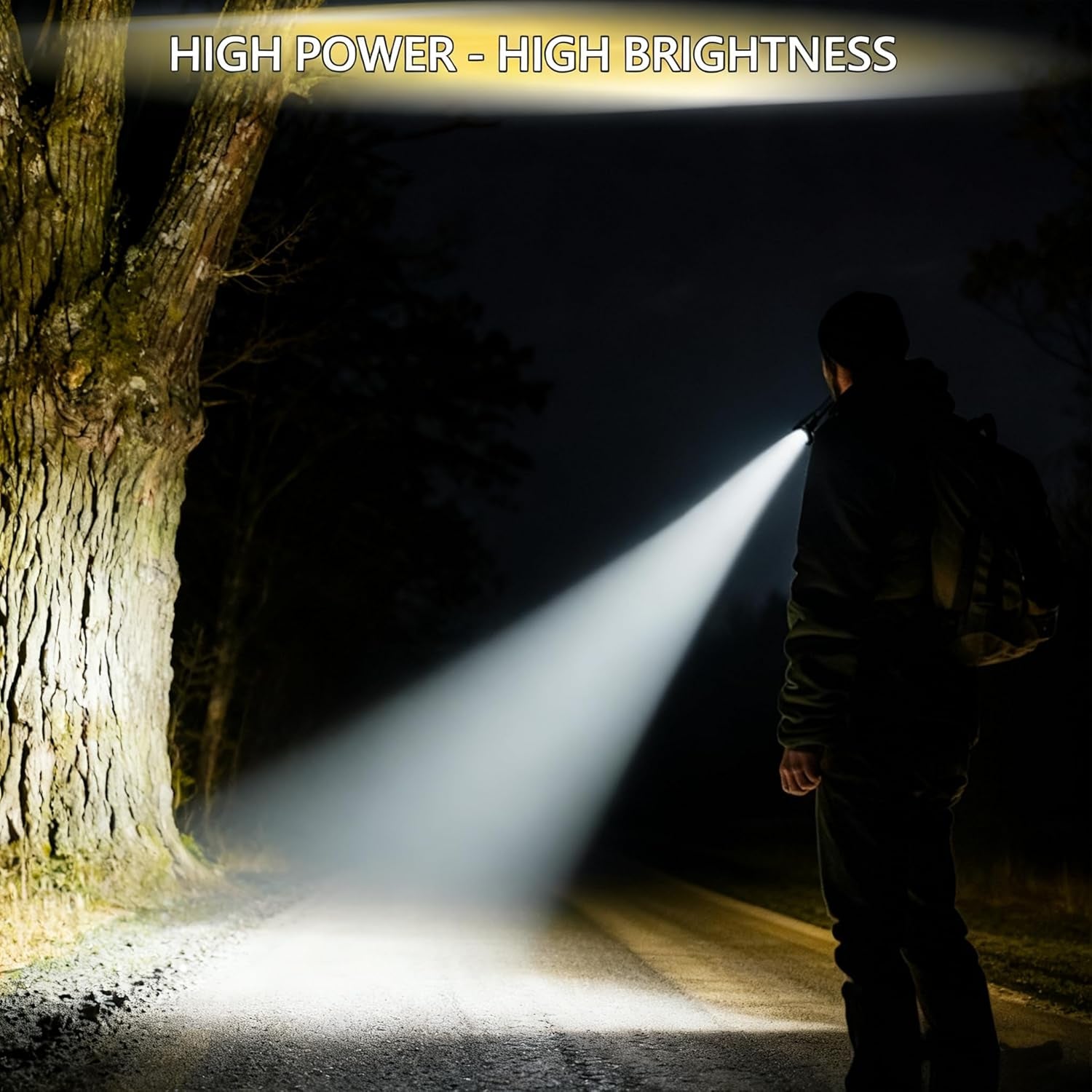 High Lumens Rechargeable Flashlights, 100000 Lumens Super Bright Flashlights, 6 Modes Zoomable High Bright Flashlights，Suitable for Hiking Camping and Family Emergencies