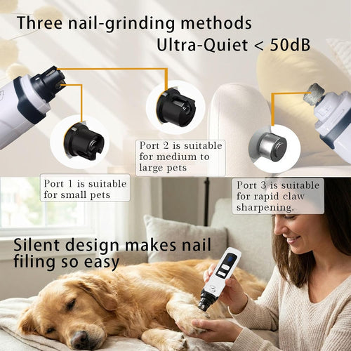 2026 Upgrade Dog Nail Clippers, Groom Silent Pro Nail Grinder Set, Dog and Cat Nail Clipper, Dog Nail Trimmers for Small and Medium-Sized Pets of Different Sizes