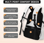Laptop Backpack Large Cool Aesthetic Waterproof Hiking Travel Backpacks Multiple Pockets Book Bag for College Women Men (Black)