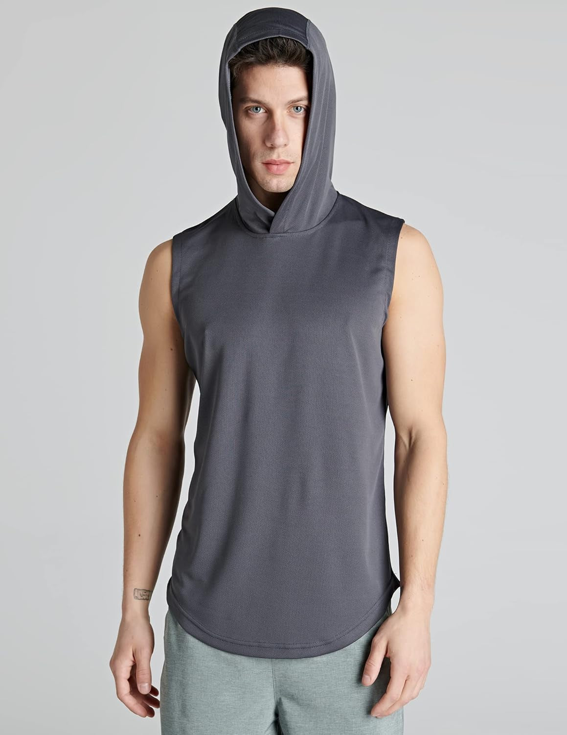 3-Pack Sleeveless Gym Hoodie for Men Workout Shirts, Muscle Hooded Tank Tops Athletic Apparel