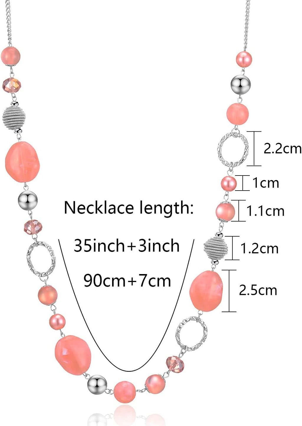 Long Beaded Necklaces for Women - Sweater Chain Fashion Jewelry Necklace Gifts for Women