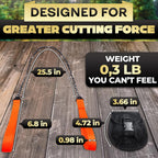 High Limb Rope Saw for Trees, 25.5" Cable Saw with 11 Teeth | Stainless Steel Pocket Chainsaw for Camping, Hiking & Survival Gear, Cuts Branches up to 5 In, Folding Storage Bag Included