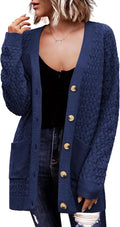 Zeaoo Cardigan Sweaters for Women Long Sleeve Fall Clothes Button down Tops | Long Sleeve Chunky Cable Knit Fall Cardigans Sweaters,Button down Open Front Outerwear,Womens Tops,Cardigan with Pockets