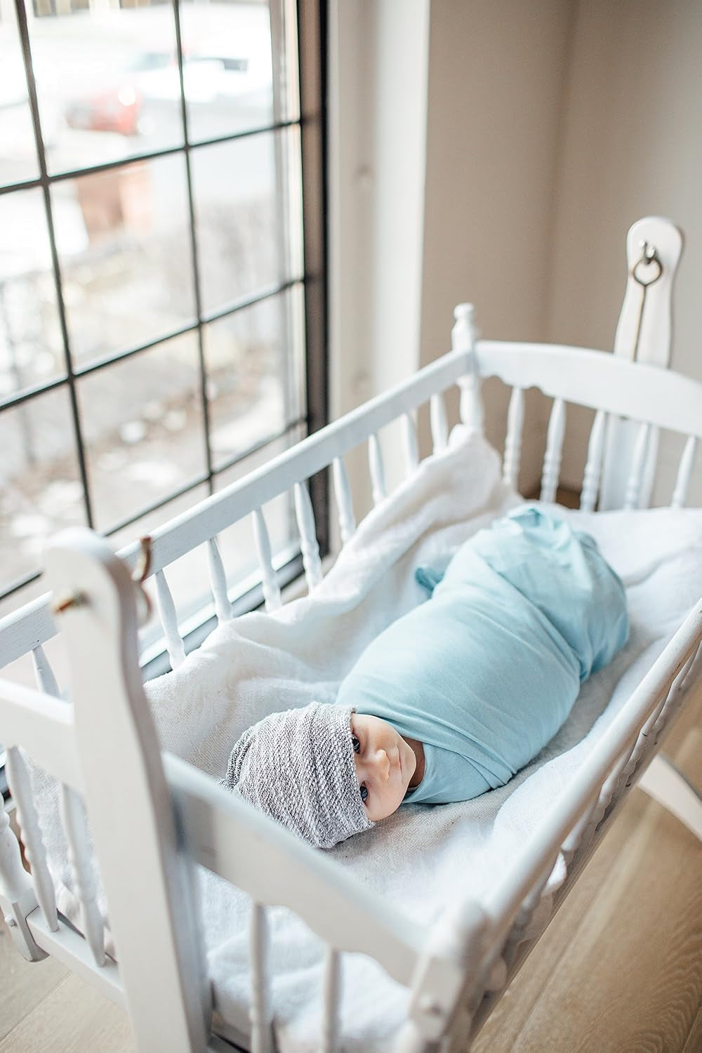 Swaddle Blankets for Newborns | Soft Stretchy Receiving Blankets for Boys and Girls | Large 46 X 46 Inch Baby Blankets | Lightweight and Breathable Swaddles | Sonny