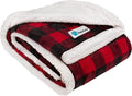 Dog Blanket for Small Medium Dogs and Cats, Soft Sherpa Fleece Pet Blanket Throw for Puppies Kittens, Reversible Plush Couch Cover Protector Sofa Bed Crate, Machine Washable, 60X40, Checker Red