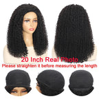 Half Wig Human Hair 3 in 1 Special Curly Half Wigs for Black Women 200% Density Wear and Go Glueless Wig Drawstring Ponytail Seamless Flip over No Lace Headband Wig Beginner Friendly 20 Inch