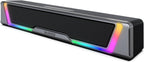 Computer Speakers for Desktop PC, AUX Wired Computer Sound Bar | USB Powered, Plug & Play, PC Speakers for Desktop & Laptop, RGB Lights, Inline-Controlled, Compact Design, Gaming Speakers
