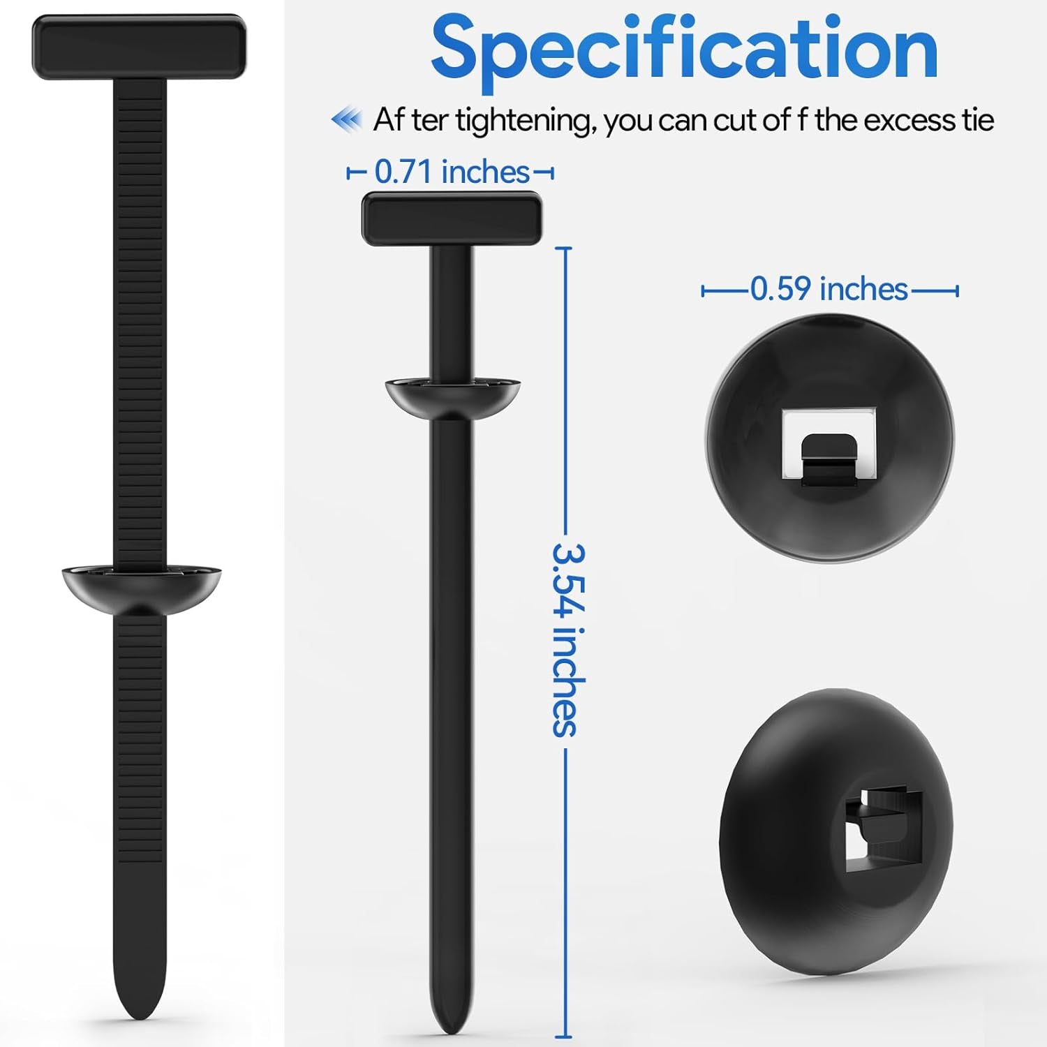 Zip Tie Fender Clip - Nylon Universal Door Panel Clips Cable Tie Buckle - Automotive Retainer Clips and Fasteners - Plastic Rivets for Cars Door Trim (100)