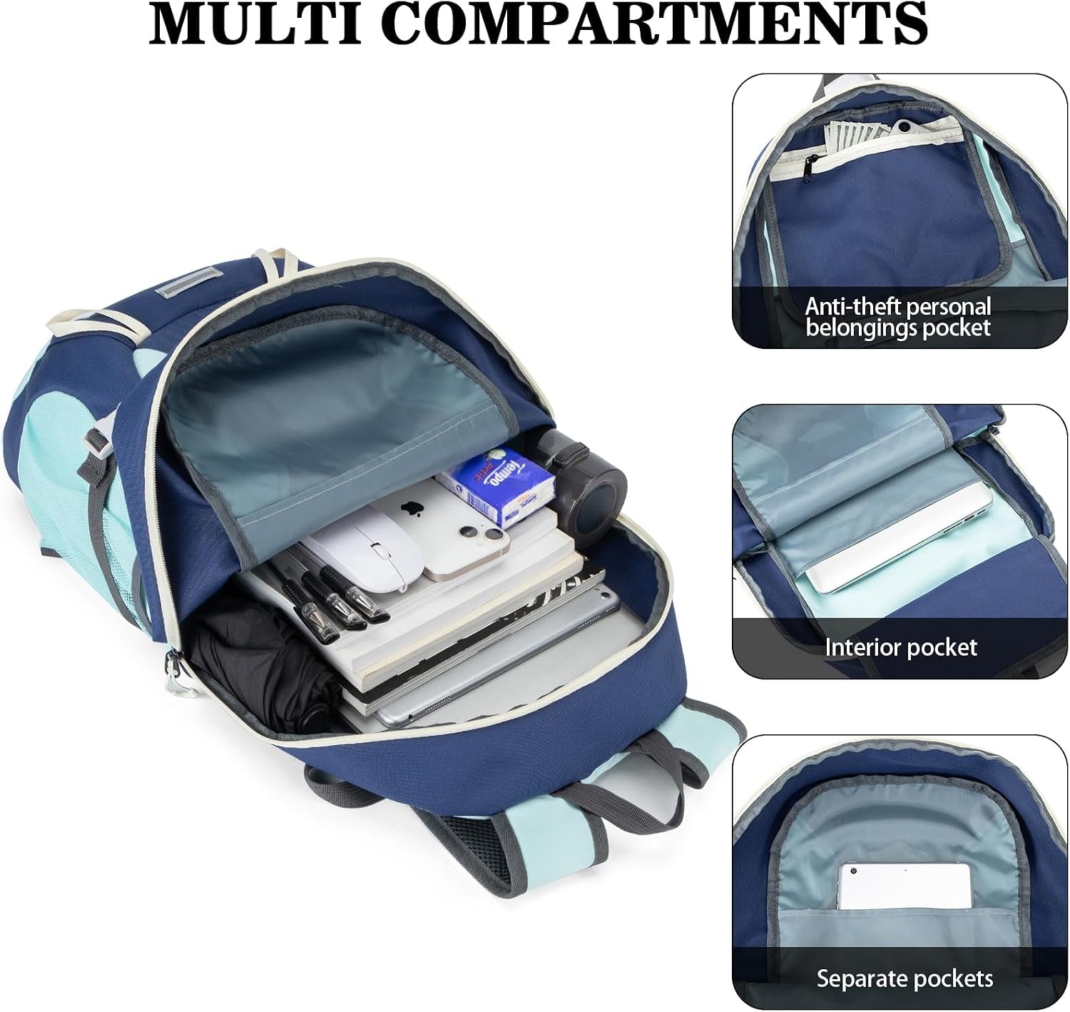 35L Ultra Lightweight Foldable Packable Hiking Backpack | Travel Backpack, Survival Whistle, Water-Resistant, Camping Daypack, Outdoor Sports, 0.88 Pounds, Men & Women