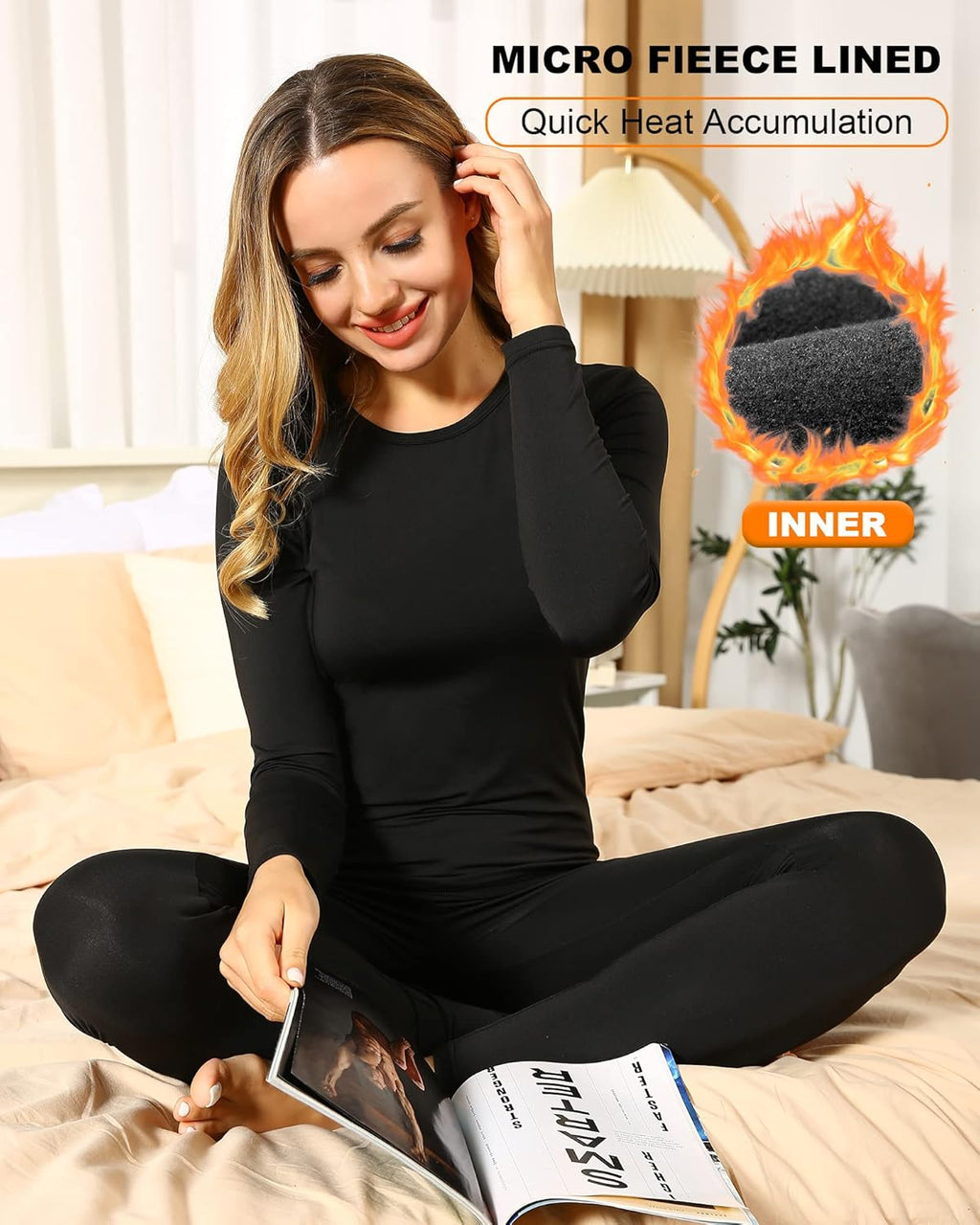 Thermal Underwear for Women Long Johns Base Layer Thermals Set | Warm Fleece Lined Long Sleeve Top & Leggings, Winter Clothing for Cold Weather,Moisture-Wicking, Heat Retention, Ultra Soft
