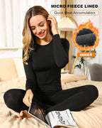 Thermal Underwear for Women Long Johns Base Layer Thermals Set | Warm Fleece Lined Long Sleeve Top & Leggings, Winter Clothing for Cold Weather,Moisture-Wicking, Heat Retention, Ultra Soft