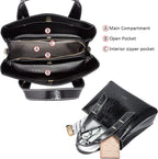 Women Crossbody Handbags Genuine Leather Satchel Handbags for Women Top-Handle Shoulder Tote Purses
