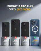 Magnetic for Iphone 15 Pro Max Case 6.7'' [Compatible with Magsafe] Full-Body Drop Proof Bumper Phone Case for Iphone 15 Pro Max with Built-In 9H Tempered Glass Screen Protector,Blue