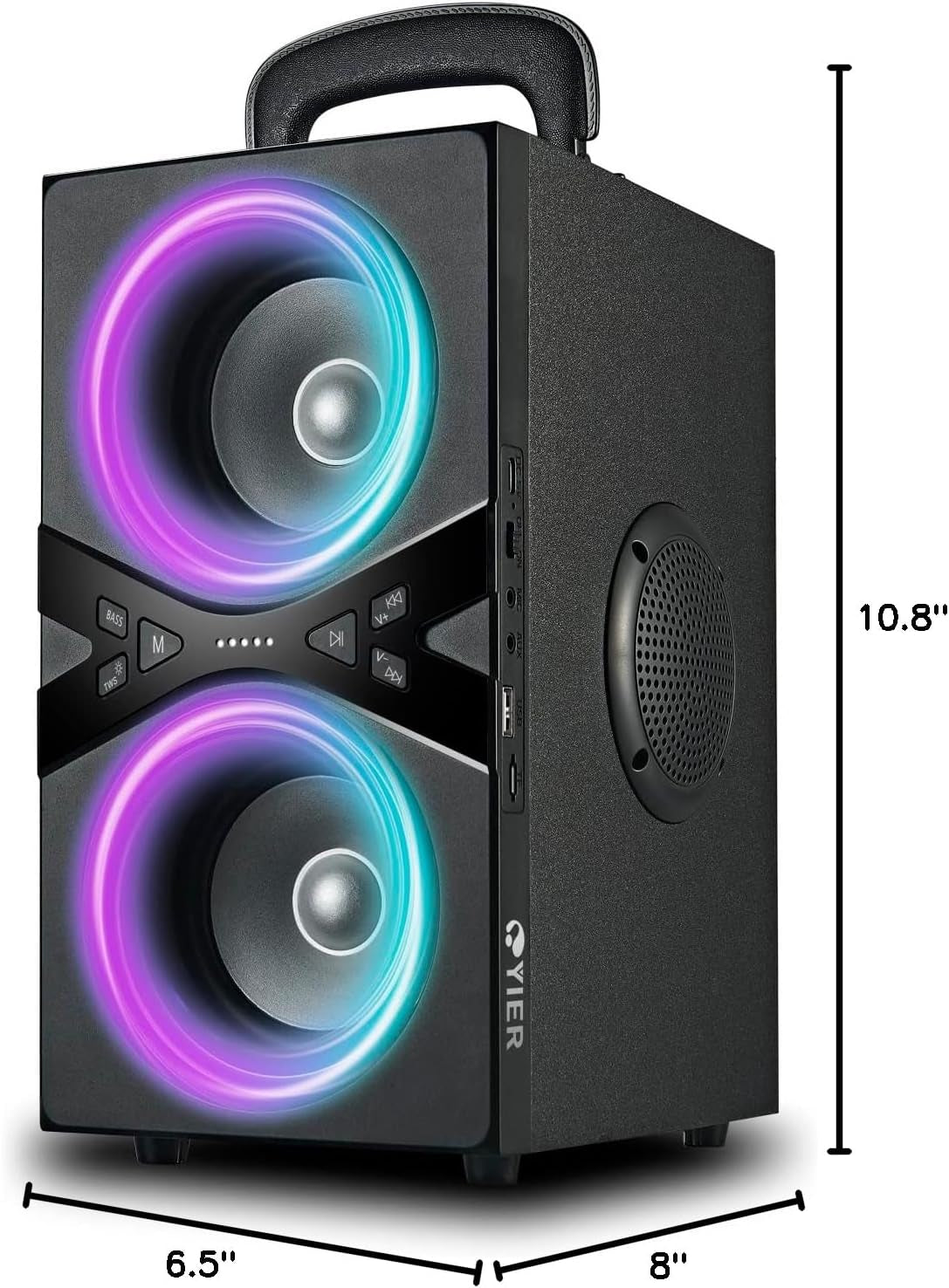 Bluetooth Speakers, Wireless TWS Portable Speaker with Lights,100Db Loud Subwoofer 80W(Peak) Stereo Sound, Bassup Technology, Long Playtime for Outdoor Party