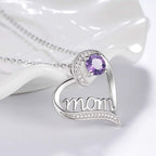 Birthday Gifts for Women 925 Sterling Silver Mom Necklace August September Birthstones Necklace Peridot Blue Sapphire and More Stones Jewelry for Her Love Heart Pendant Necklace