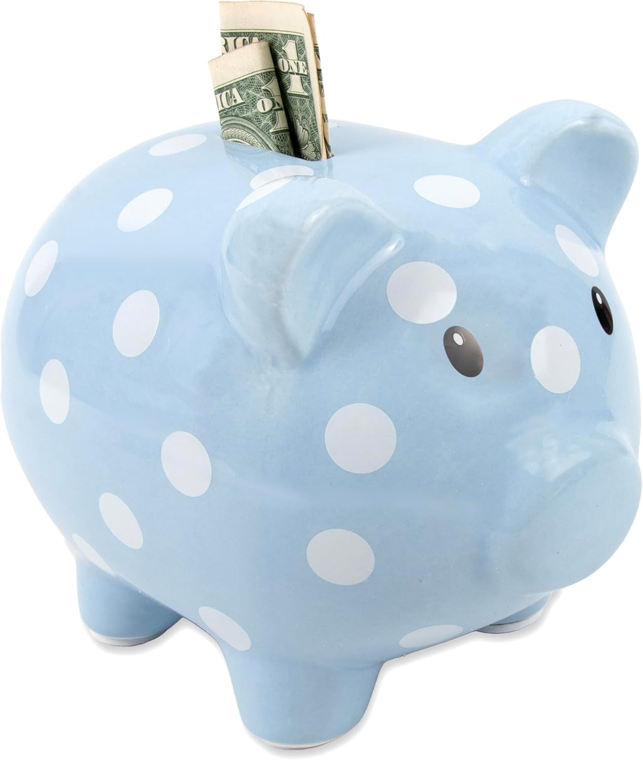 Large Ceramic Piggy Bank for Boys and Girls, Kids Money and Coin Bank, Perfect Baby Nursery Décor, Gift and Newborn Keepsake