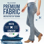 Luscious Curvy Bootcut Jeans for Women, Mid-Rise Insta Stretch Denim, Size-Inclusive Juniors Jeans