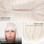 Platinum Blonde Wig with Bangs 24Inch Long Straight Wigs for Women | Natural Looking Synthetic Wig,Suitable for Daily Wear,Party,Halloween and Cosplay,Beginner-Friendly,Lightweight and Soft