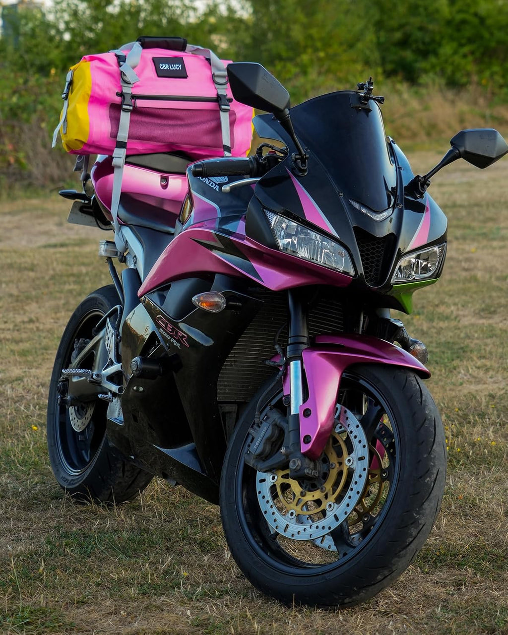 Motorcycle Dry Bag, Waterproof Duffel Bag with Roll-Top Closure | 30L Motorcycle Tail Bag, Fully Waterproof, Wet-Dry Storage, Quick Mounting, Air Valve, MOLLE, Reflective Trim