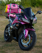 Motorcycle Dry Bag, Waterproof Duffel Bag with Roll-Top Closure | 30L Motorcycle Tail Bag, Fully Waterproof, Wet-Dry Storage, Quick Mounting, Air Valve, MOLLE, Reflective Trim