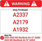 Compatible with 2022 2021 2020 Macbook Air 13 Inch Case M1 A2337 A2179 A1932, Hard Shell Case&Keyboard Cover&Screen Film for Mac Air 13 with Touch ID, Crystal Clear, AT13CYCL+2