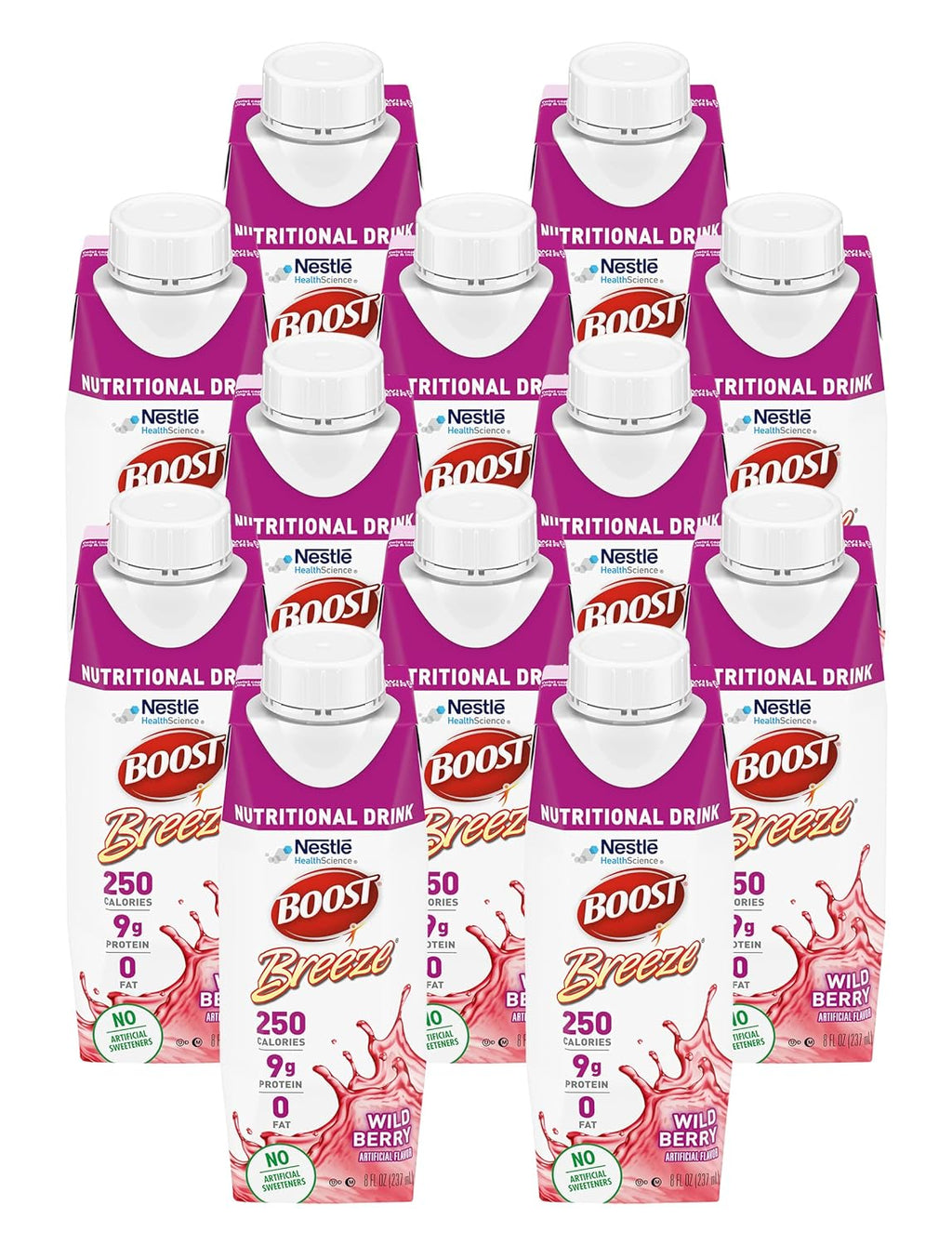 Breeze Nutritional Drink Wildberry, 8 Fl Oz (Pack of 12)