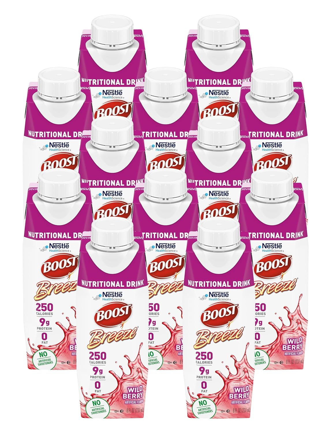 Breeze Nutritional Drink Wildberry, 8 Fl Oz (Pack of 12)