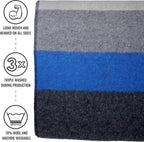 Rainier Wool Blanket - 4.5Lbs Warm, Heavy, Washable, Large | Great for Camping, Outdoors, Survival & Emergency Kits (White Blue Gray)