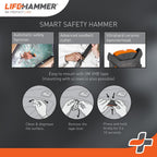 Smart Automatic – Window Breaker Seatbelt Cutter, Emergency Car Window Breaker for Car Escape Tool, Anti-Slip Grip with Car Mounted Retail Pack (Orange-Black)