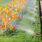 4 Set Zinc Alloy Water Sprinklers for Lawns Yard Sprinklers Heavy Duty Sprinkler Heads Adjustable 360 Degree Watering Impact Sprinklers Pulsating Garden Sprinklers for Large Area Irrigation