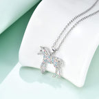 Girls Horse Necklace Gifts,Little Rainbow Horse Jewelry for Women,Initial Letter Necklaces Pendant for Teen Girls Horse Lovers