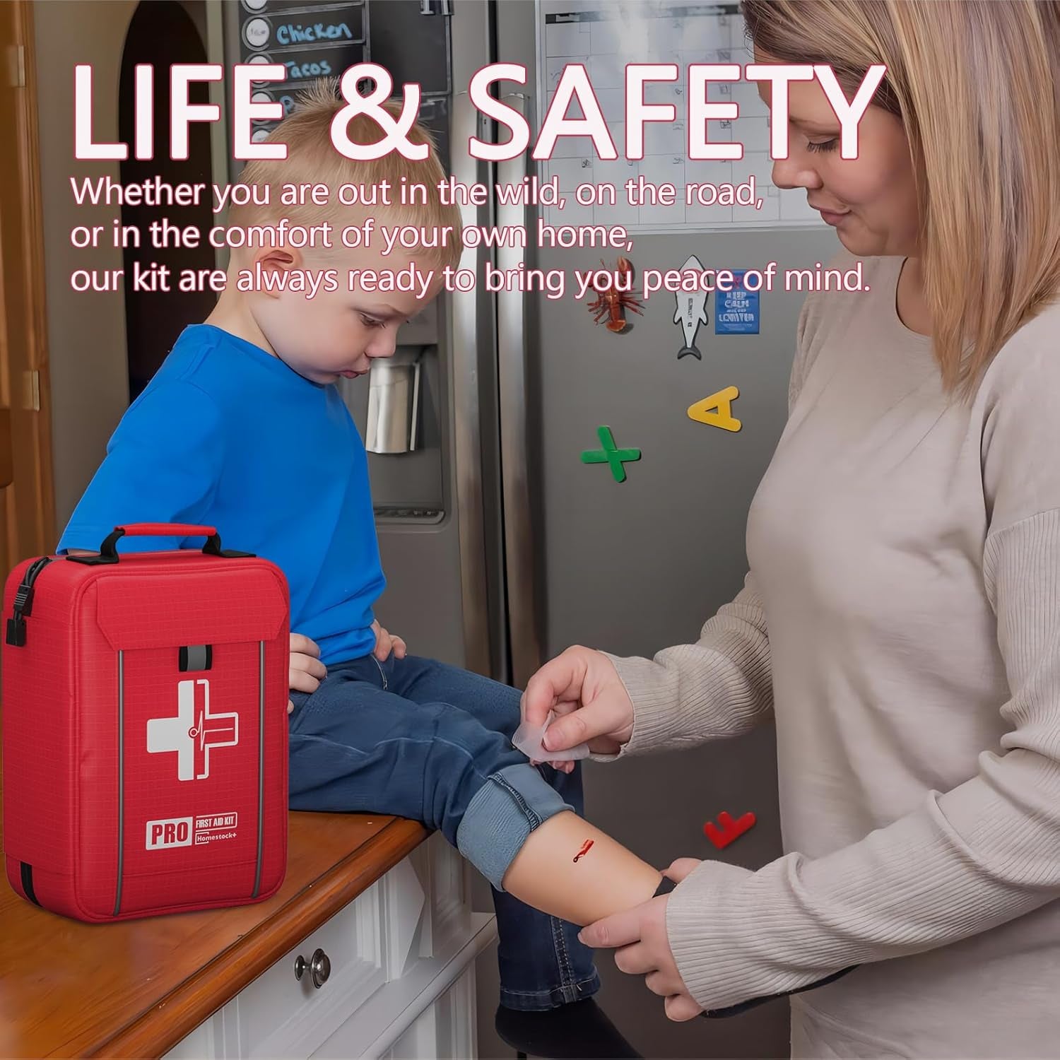 Upgrade - Comprehensive First Aid Kit with Labelled Compartments, Molle System Emergency Kits for Car,Home,Hiking, Backpacking, Camping, Traveling, and Cycling