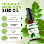 USDA Organic Moringa Seed Oil: 100% Pure, Cold Pressed, Unrefined Moringa Oleifera Seed Oil. 2 Oz Bottle with Treatment Pump. for Skin and Hair - Food Grade for Oral Consumption