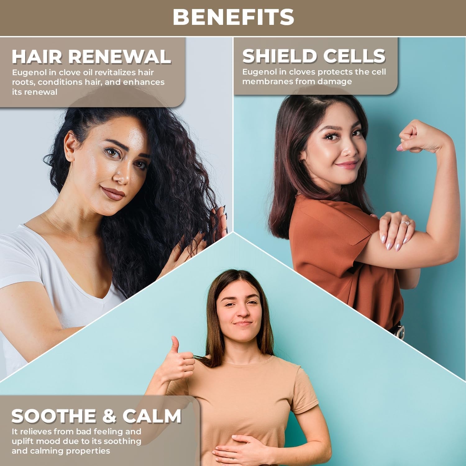 100% Pure & Natural Clove Oil for Hair Care, Oral Care, Aromatherapy and Resistant Support | Strong, Spicy Aroma | Clove Essential Oil Diffuser