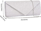 Clutch Purses for Women, Sparkling Envelope Evening Bag with Detachable Chain